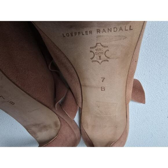 Women's Loeffler Randall Langley Ruffle Slide Heels Dusty Rose Suede 7 - Picture 10 of 10